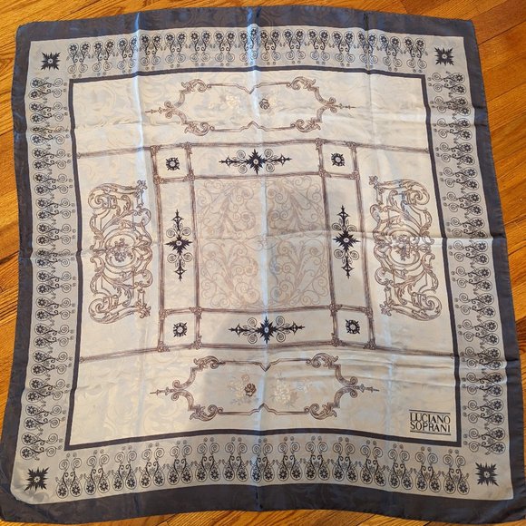 Vintage Luciano Soprani 100% Italian Silk Scarf - Picture 1 of 10